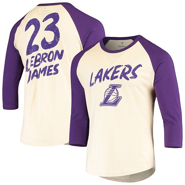 Majestic LeBron James Los Angeles Lakers #23 Purple V-Neck T-Shirt, Large