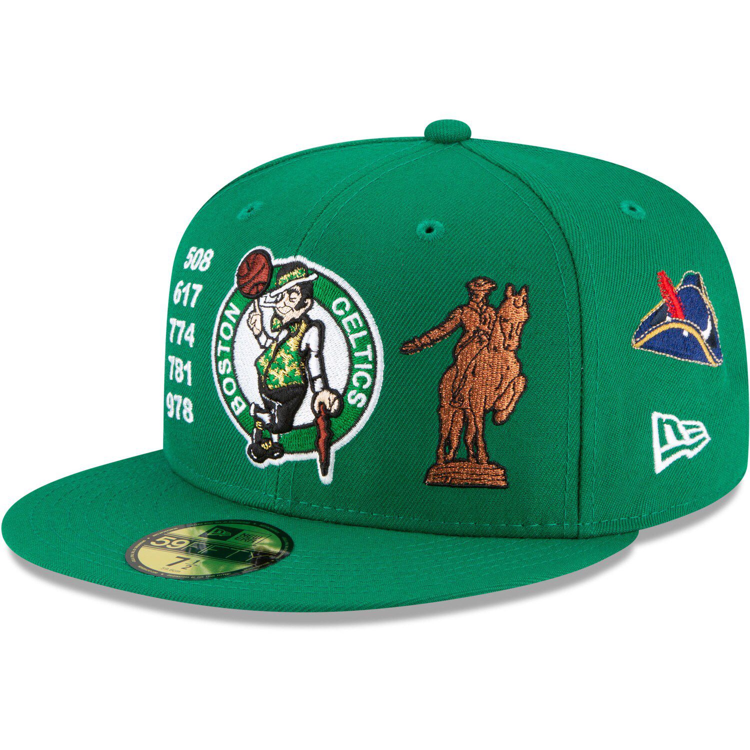 green fitted hat