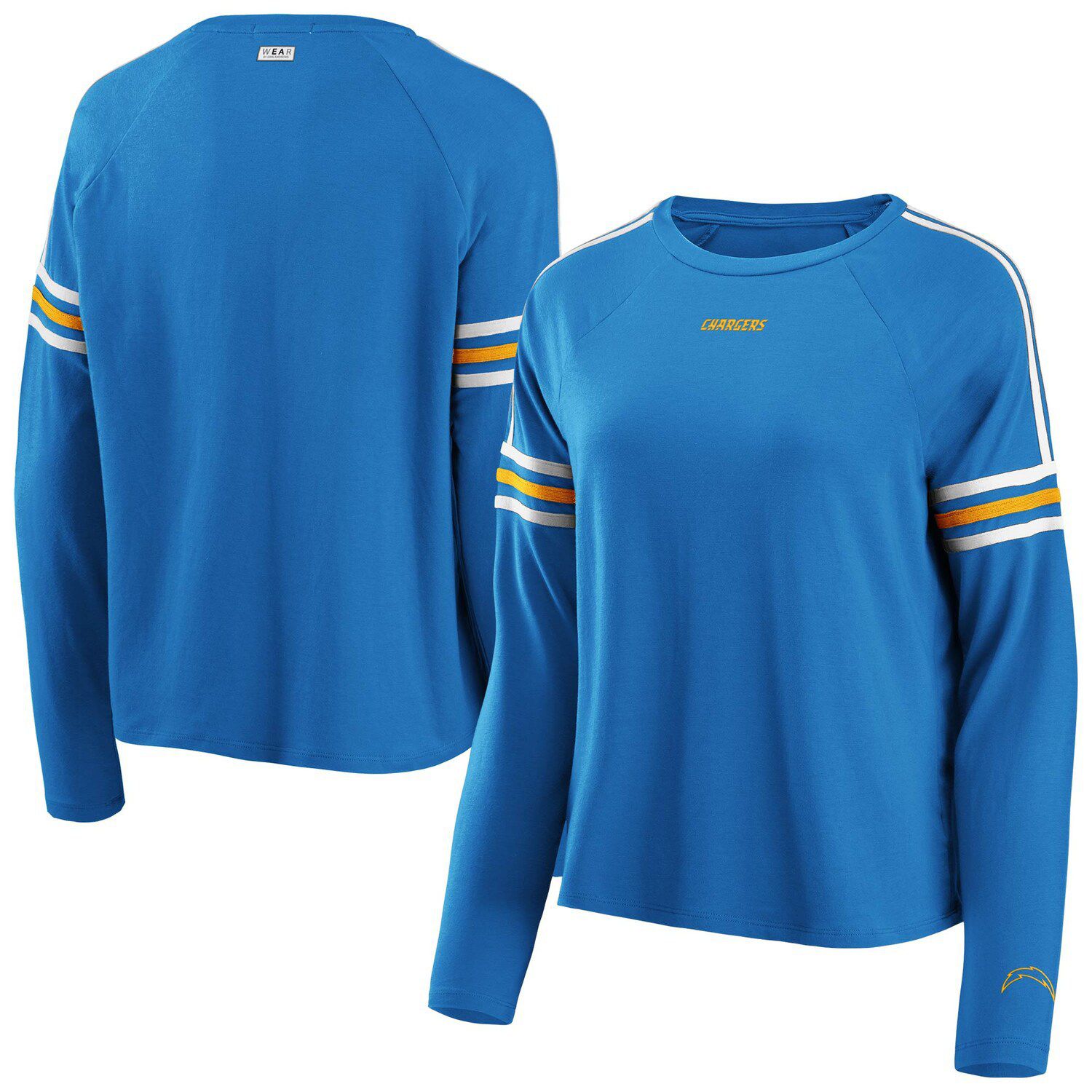 contrast striped sleeve script logo sweatshirt