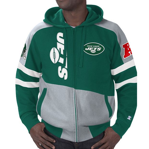 Men's Starter Green/Gray New York Jets Extreme Full-Zip Hoodie