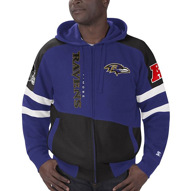 Men's Starter Purple/Black Baltimore Ravens Logo Extreme Full-Zip Hoodie Size: Small