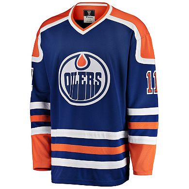 Men's Fanatics Branded Mark Messier Blue Edmonton Oilers Premier Breakaway Retired Player Jersey