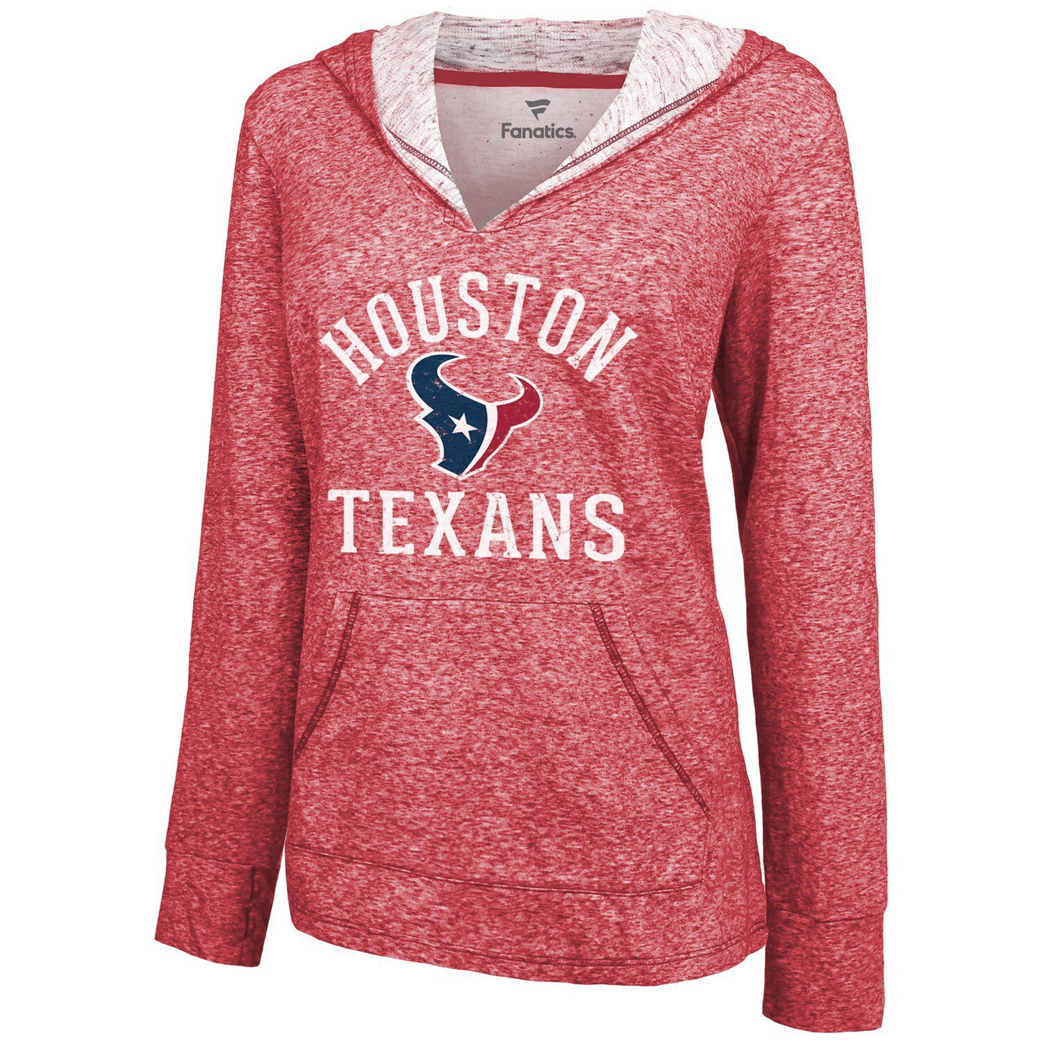 Houston Texans WEAR by Erin Andrews Women's Modest Cropped Pullover Hoodie  - Red