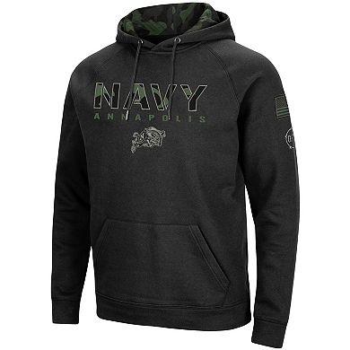 Men's Colosseum Black Navy Midshipmen OHT Military Appreciation Camo Pullover Hoodie