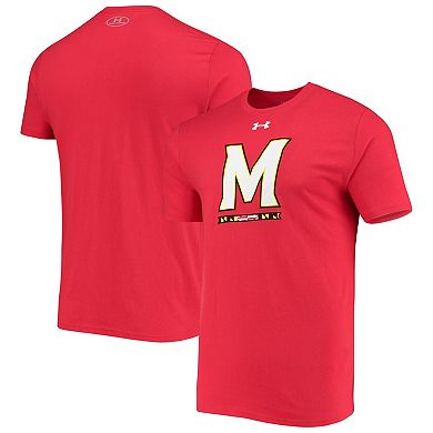 Men's Under Armour Red Maryland Terrapins School Logo Performance Cotton T-Shirt