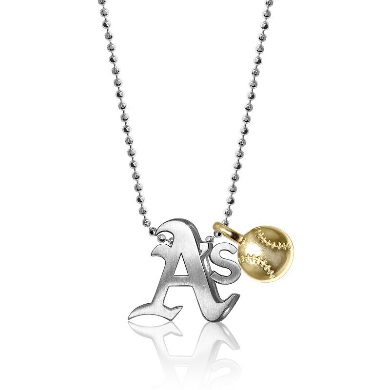 Womens Alex Woo Oakland Athletics Little MLB Sterling Silver Necklace with