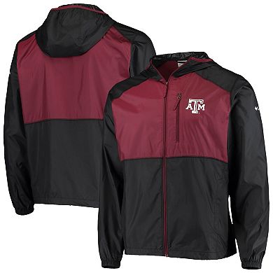 Men's Columbia Black/Maroon Texas A&M Aggies Flash Forward Hoodie Full-Zip Windbreaker Jacket