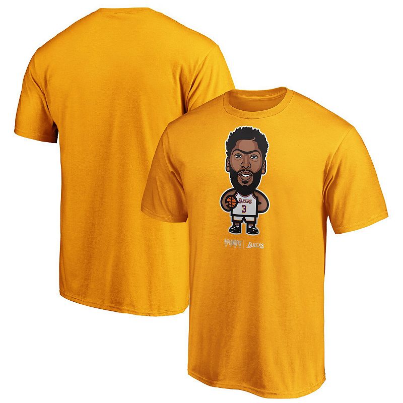 Unbranded Men's Fanatics Branded Anthony Davis Gold Los Angeles Lakers 2020 NBA Playoffs Star Player T-Shirt, Size: Small