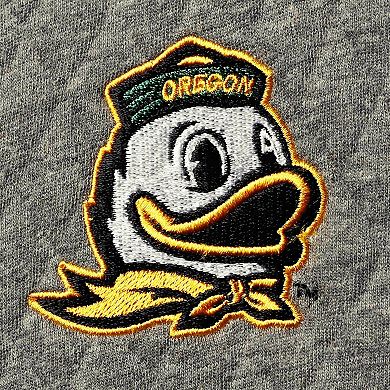 Women's Pressbox Heathered Gray/Green Oregon Ducks Magnum Quilted Quarter-Snap Jacket