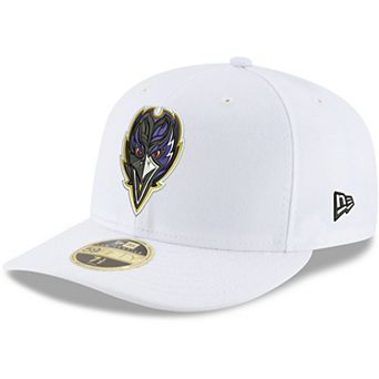 Men's New Era White Baltimore Ravens Alternate Omaha Low Profile 59FIFTY Fitted Hat