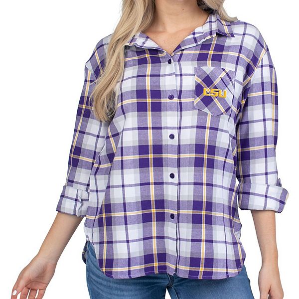 Women's Indiana University Hoosiers Flannel Boyfriend Weekender Plaid Shirt