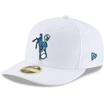 Men's New Era White Indianapolis Colts Historic Logo Omaha Low Profile 59FIFTY Fitted Hat