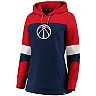 Women's Fanatics Branded Navy/Red Washington Wizards Iconic Heavy Block Pullover Hoodie