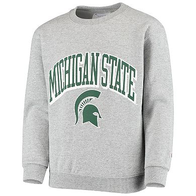 Youth Champion Heathered Gray Michigan State Spartans Powerblend Fleece Sweatshirt