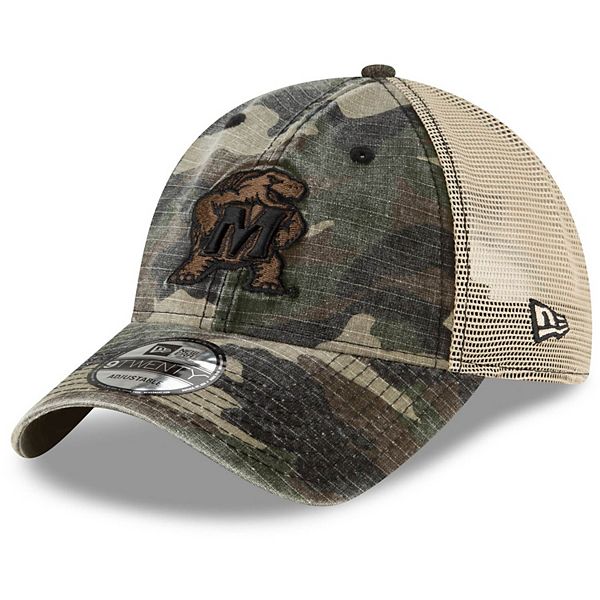 Men's New Era Camo Maryland Terrapins Honor Trucker 9TWENTY Snapback Hat