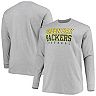 Men's Fanatics Branded Heathered Gray Green Bay Packers Big & Tall Practice Long Sleeve T-Shirt