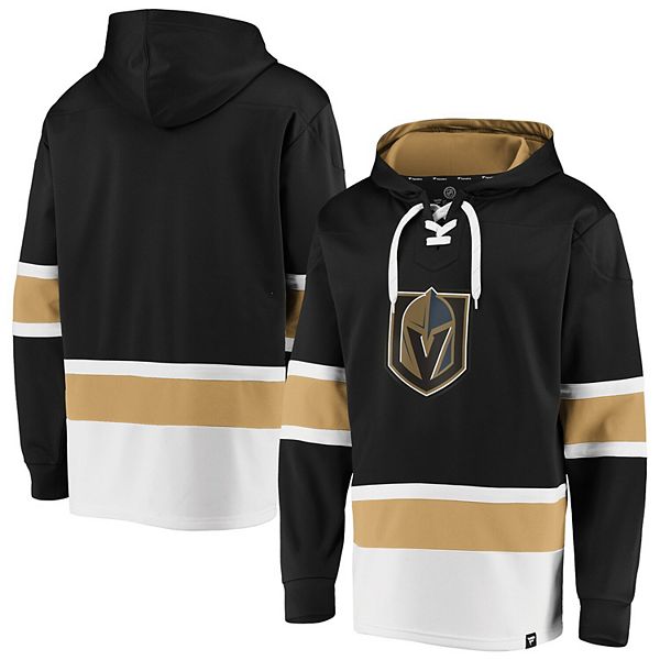 Men's adidas Black Vegas Golden Knights Jersey Lace-Up Pullover Hoodie