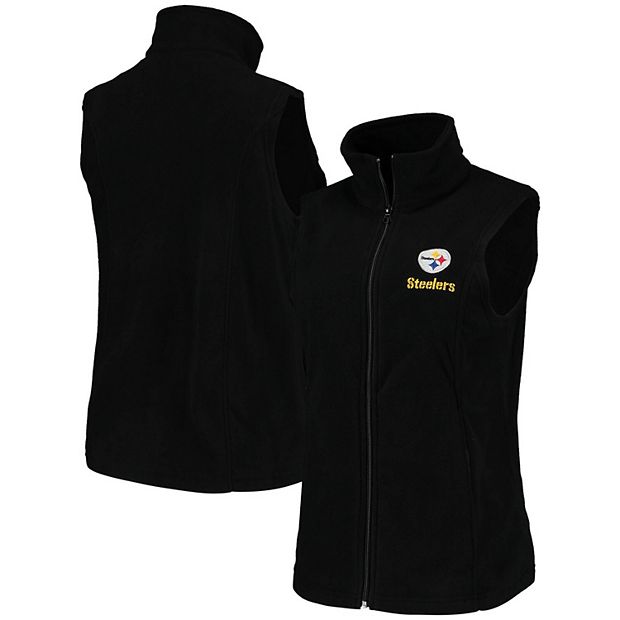 Pittsburgh Steelers Dunbrooke Women's Houston Fleece Full-Zip Vest - Black