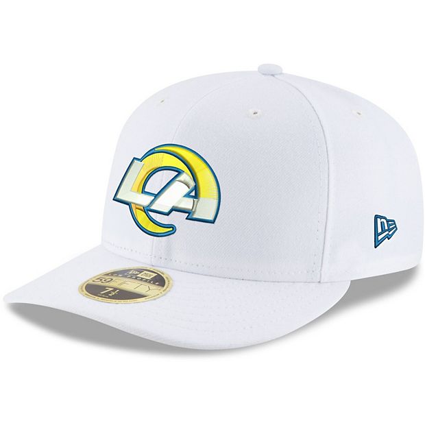Men's New Era White Los Angeles Rams Team Logo Omaha Low Profile 59FIFTY  Fitted Hat