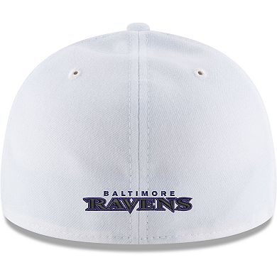 Men's New Era White Baltimore Ravens Omaha Low Profile 59FIFTY Fitted Hat
