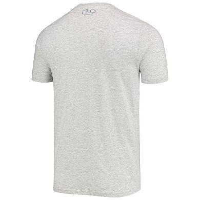 Men's Under Armour Heathered Gray Notre Dame Fighting Irish Mascot Logo Performance Cotton T-Shirt