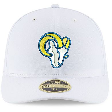 Men's New Era White Los Angeles Rams Alternate Logo Omaha Low Profile 59FIFTY Fitted Hat