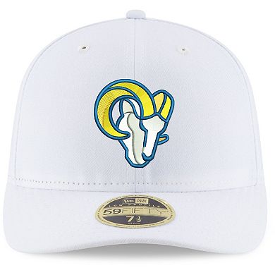 Men's New Era White Los Angeles Rams Omaha Low Profile 59FIFTY Fitted Hat