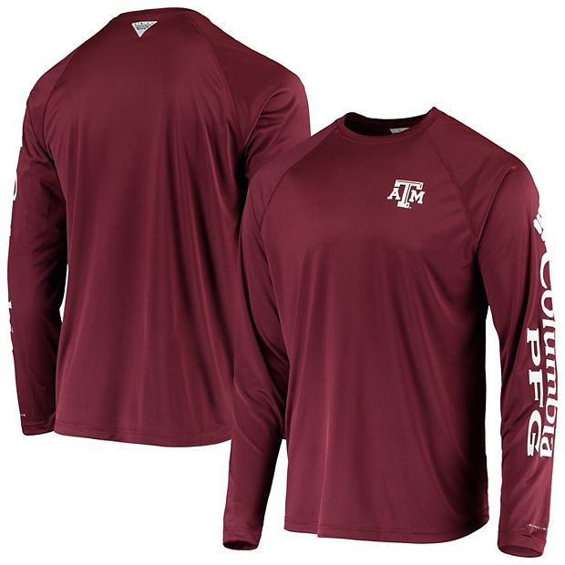 Men's Columbia PFG Maroon Texas A&M Aggies Terminal Tackle Omni-Shade Long  Sleeve T-Shirt