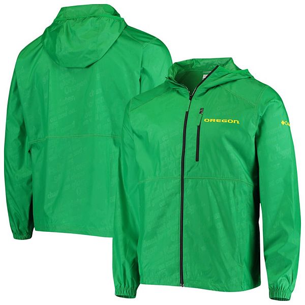 Men S Columbia Green Oregon Ducks Flash Forward Hoodie Full Zip Windbreaker Jacket
