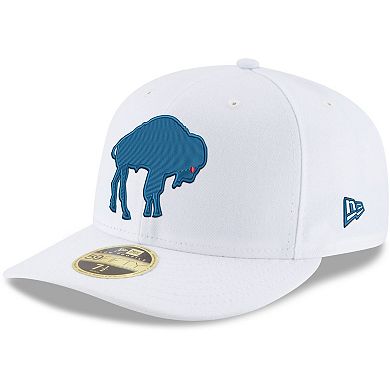 Men's New Era White Buffalo Bills Historic Logo Omaha Low Profile 59FIFTY Fitted Hat