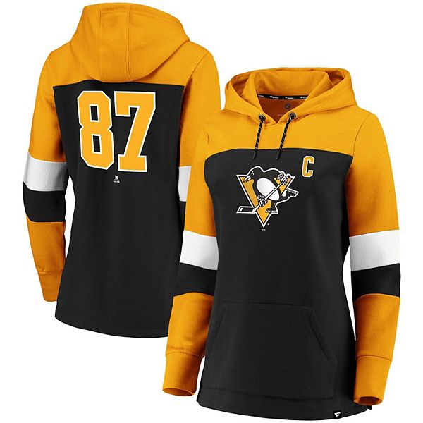 Women's Antigua Gold Pittsburgh Penguins Metallic Logo Victory Full-Zip Hoodie Size: Small