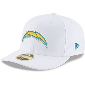 Men's New Era White Los Angeles Chargers Team Logo Omaha Low Profile 59FIFTY Fitted Hat