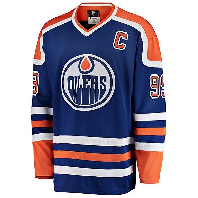 Men's Fanatics Branded Wayne Gretzky Blue Edmonton Oilers Premier Breakaway Retired Player Jersey