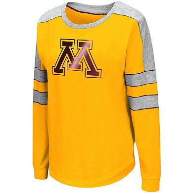 Women's Colosseum Gold Minnesota Golden Gophers Trey Dolman Long Sleeve T-Shirt