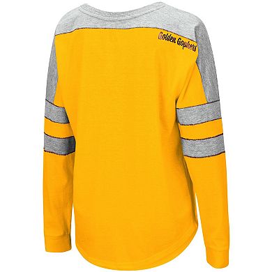Women's Colosseum Gold Minnesota Golden Gophers Trey Dolman Long Sleeve T-Shirt