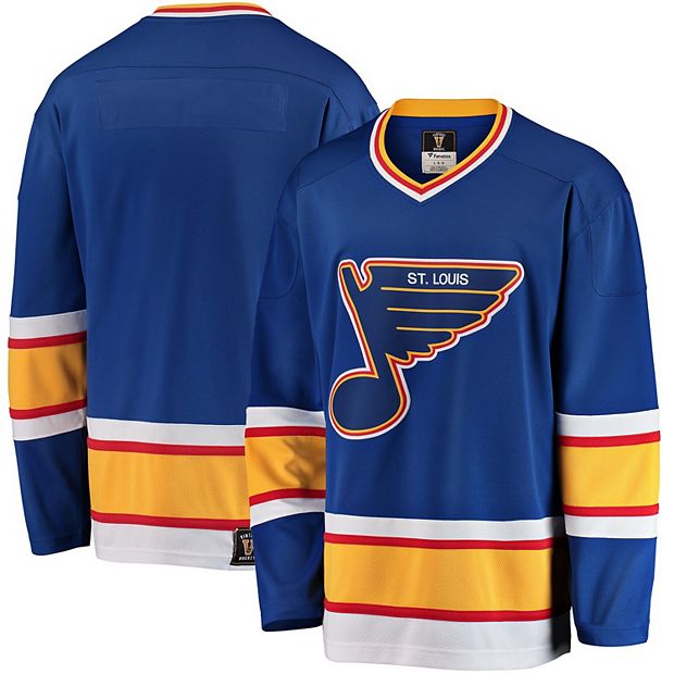 Men s Fanatics Branded Blue St. Louis Blues Premier Breakaway Heritage Blank Jersey