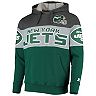 Men's Starter Heathered Gray/Green New York Jets Extreme Fireballer Pullover Hoodie