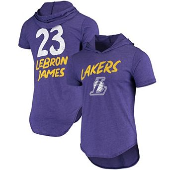 Men's Fanatics Branded LeBron James Heathered Purple Los Angeles Lakers Hoodie Tri-Blend T-Shirt