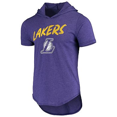 Men's Fanatics Branded LeBron James Heathered Purple Los Angeles Lakers Hoodie Tri-Blend T-Shirt