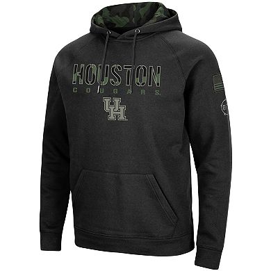 Men's Colosseum Black Houston Cougars OHT Military Appreciation Camo Pullover Hoodie