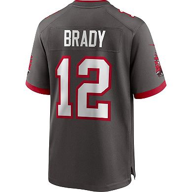 Men's Nike Tom Brady Pewter Tampa Bay Buccaneers Alternate Game Jersey