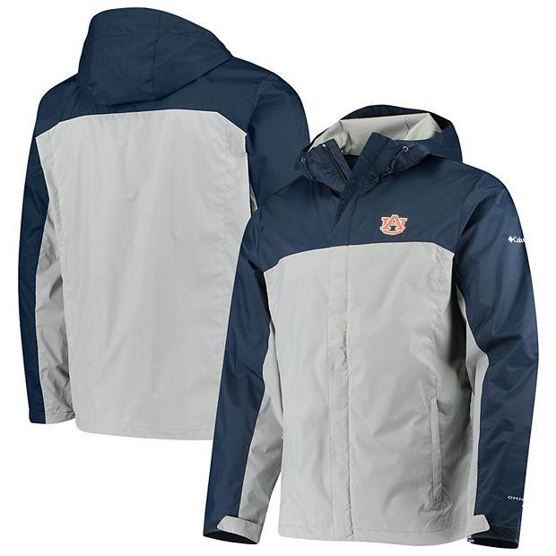 Men s Columbia Gray Navy Auburn Tigers Glennaker Storm Full Zip Jacket