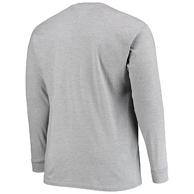 Men's Fanatics Branded Heathered Gray Minnesota Vikings Big & Tall Practice Long Sleeve T-Shirt