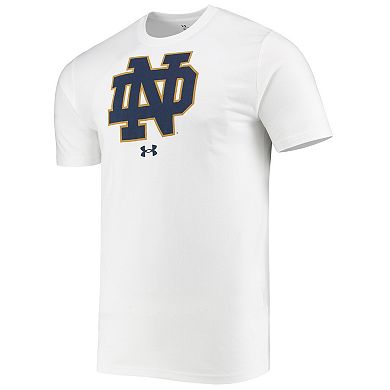 Men's Under Armour White Notre Dame Fighting Irish School Logo Performance Cotton T-Shirt