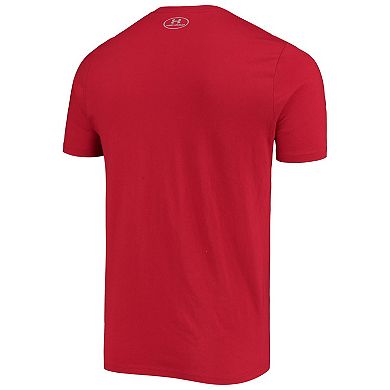 Men's Under Armour Red Wisconsin Badgers School Logo Performance Cotton T-Shirt