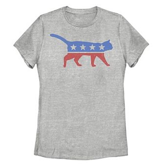 Juniors' Cat Political Emblem Tee