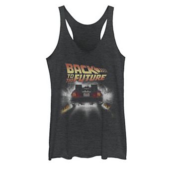 Juniors' Back To The Future Vintage DeLorean Peel Out Graphic Tank Top