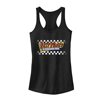 Juniors' Fast Times At Ridgemont High Faded Checker Logo Graphic Tank Top