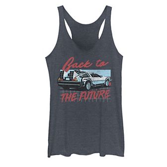 Juniors' Back To The Future DeLorean Grid Portrait Graphic Tank Top
