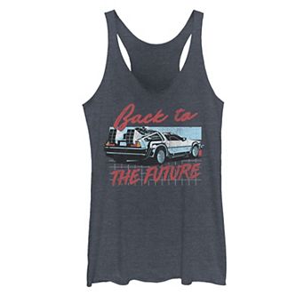 Juniors' Back To The Future DeLorean Grid Portrait Graphic Tank Top